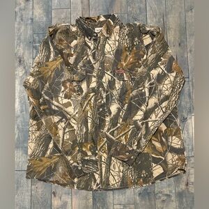 Woolrich Men’s Camo Long Sleeve Button Up‎ Long Too With Mesh Lining